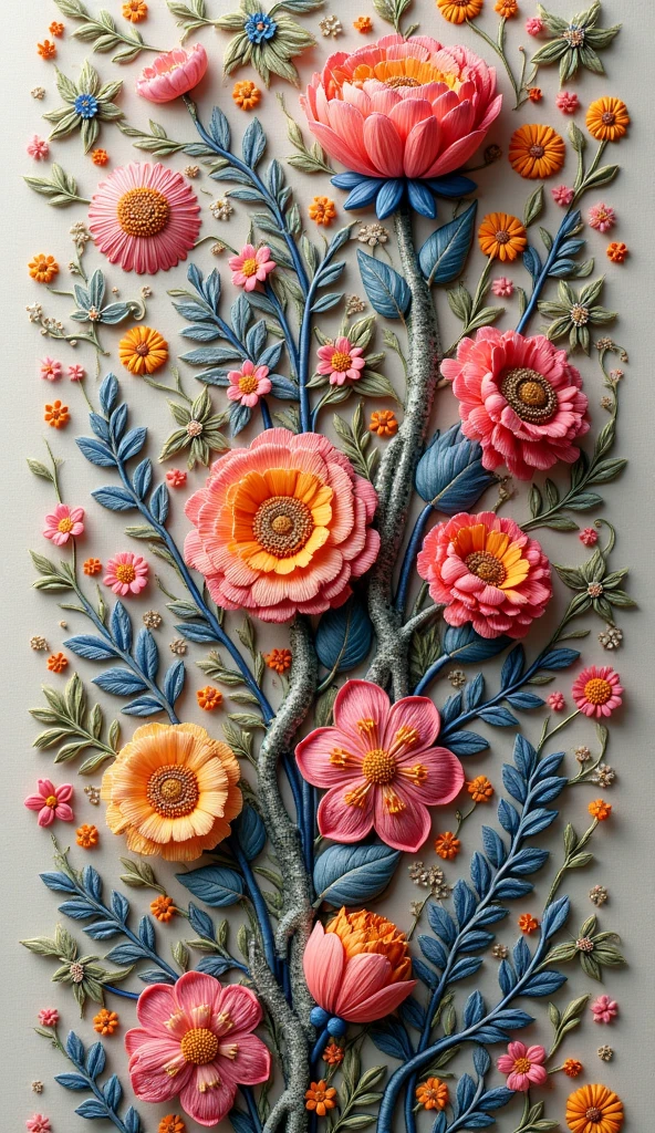 Intricate Embroidery Patterns”: Generate an artwork inspired by intricate and vibrant embroidery patterns. Ensure that the design captures the delicacy of the stitches, rich textures, and traditional motifs found in embroidery art.