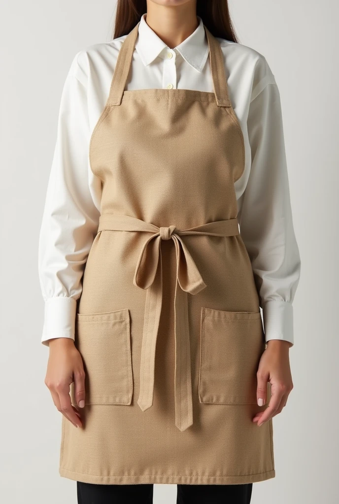 apron with tie only at the waist in jute fabric in 3D modeling