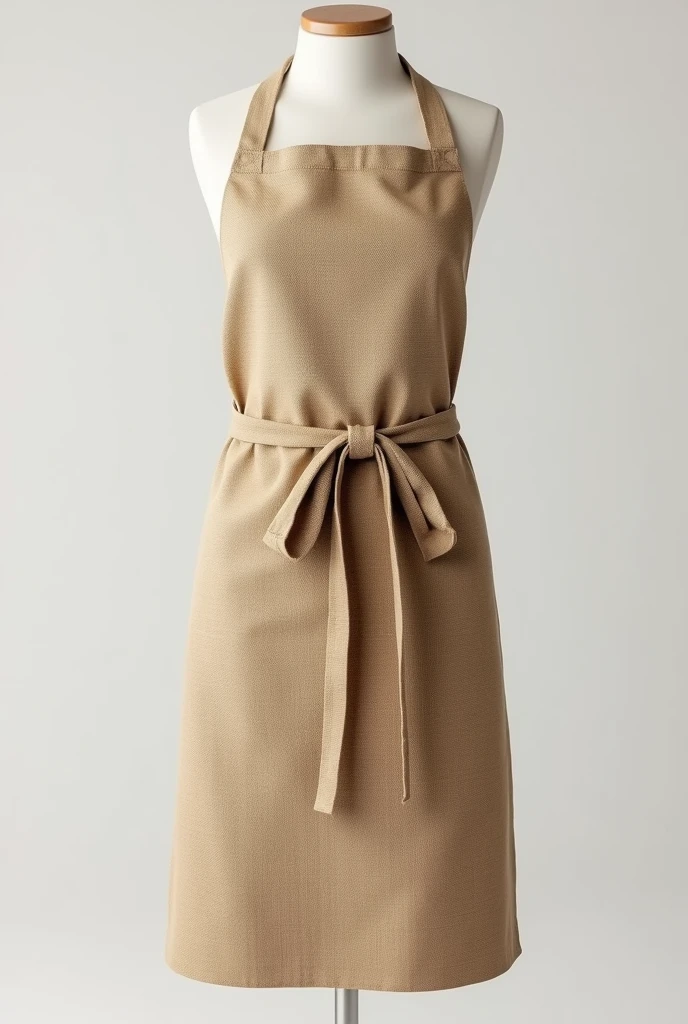 apron with tie only at the waist in jute fabric in 3D modeling