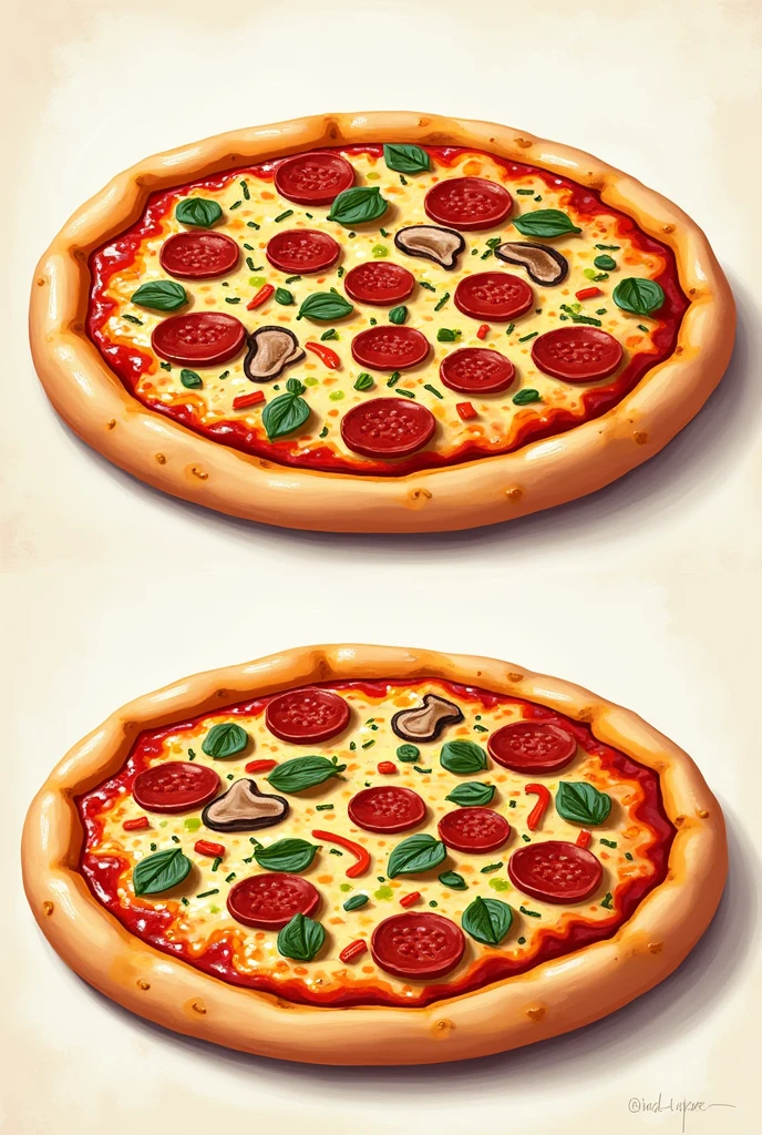 DRAWINGS OF WHOLE PIZZAS