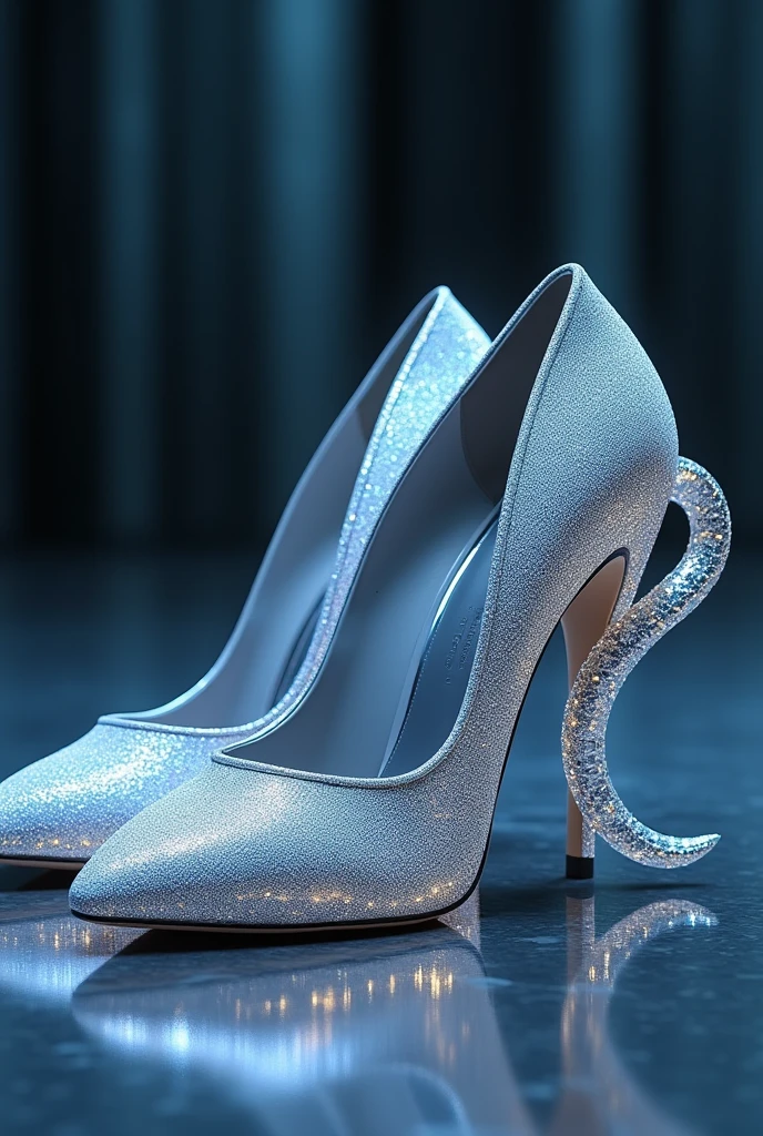 (photorealism:1.2), heels that have the heel in the shape of a coiled crystal snake