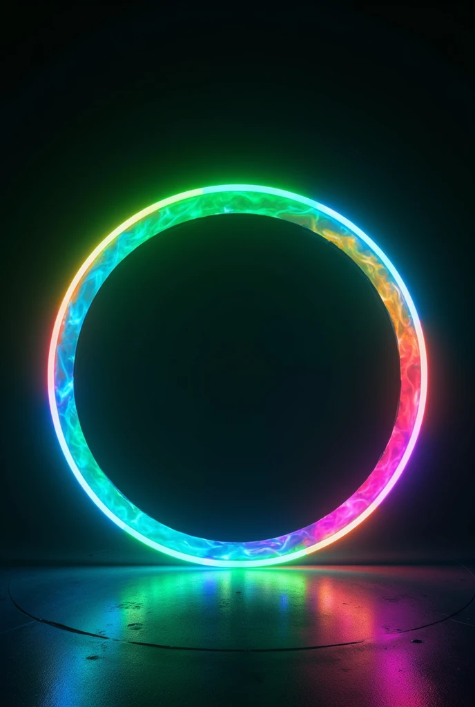 A circle with a neon effect with the colors of Ecuador to add a photo