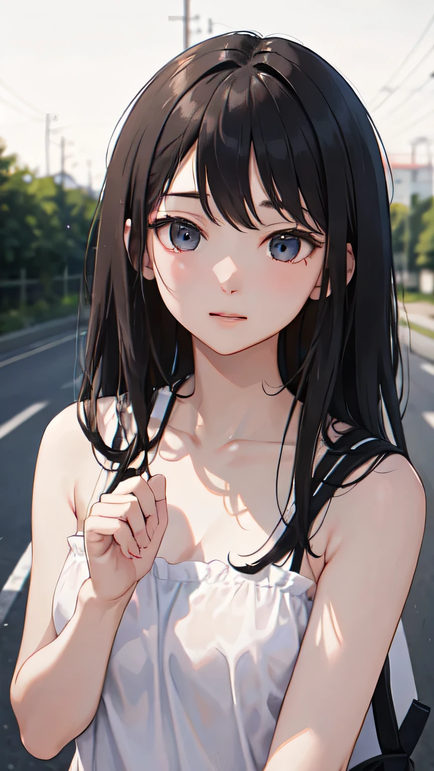 ((Highest quality)), ((masterpiece)), (detailed), One person, Almond Eye,Close up of face,Silence at 4am、Resonate with the heart,A new hope、Spreads across the chest, Take it one step at a time、Road to the future, the morning light、Guiding,  *In the quiet of dawn, I find my way*  