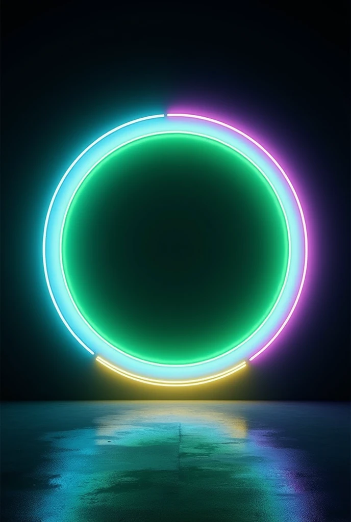 A circle with a neon effect with the colors of Ecuador to add a photo