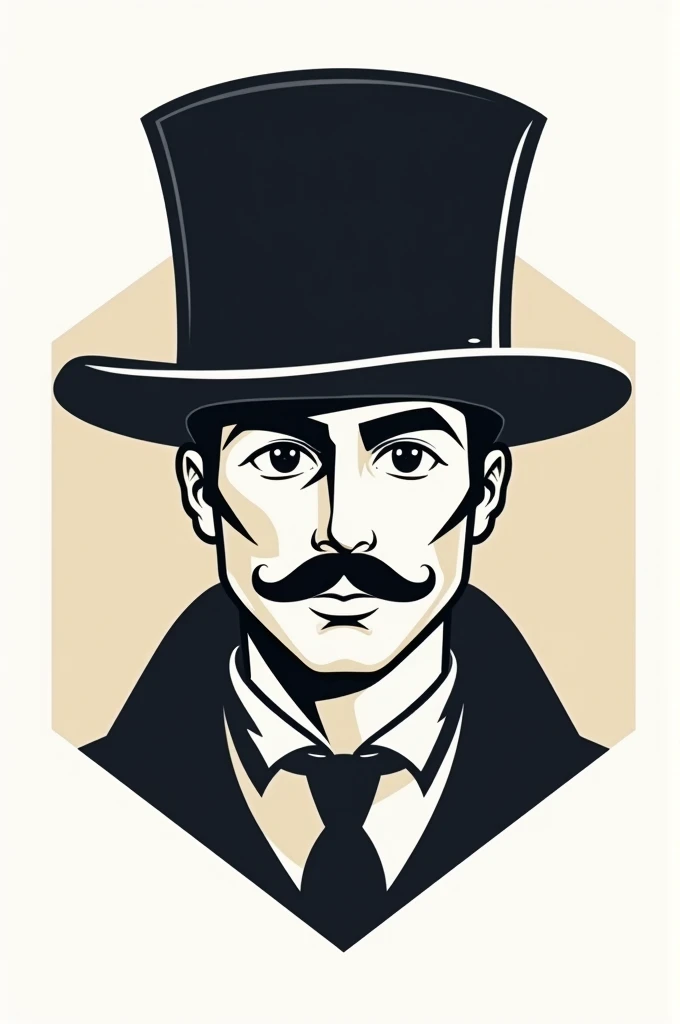 Logo type of a man with a top hat 