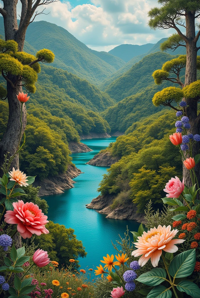 Nature collage of 40 photos