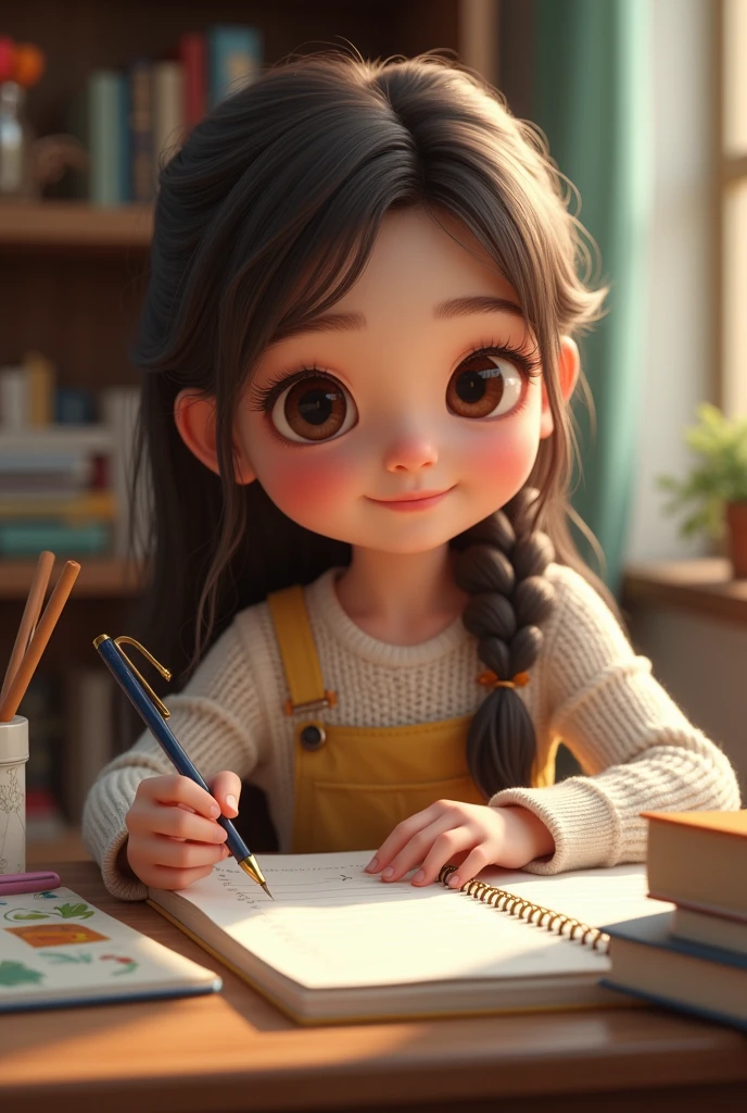 (photorealism:1.2),Image of a cute GIRL studying ENGLISH AND ARTS