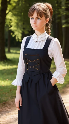 A young German woman focus on the character&#39;s face 