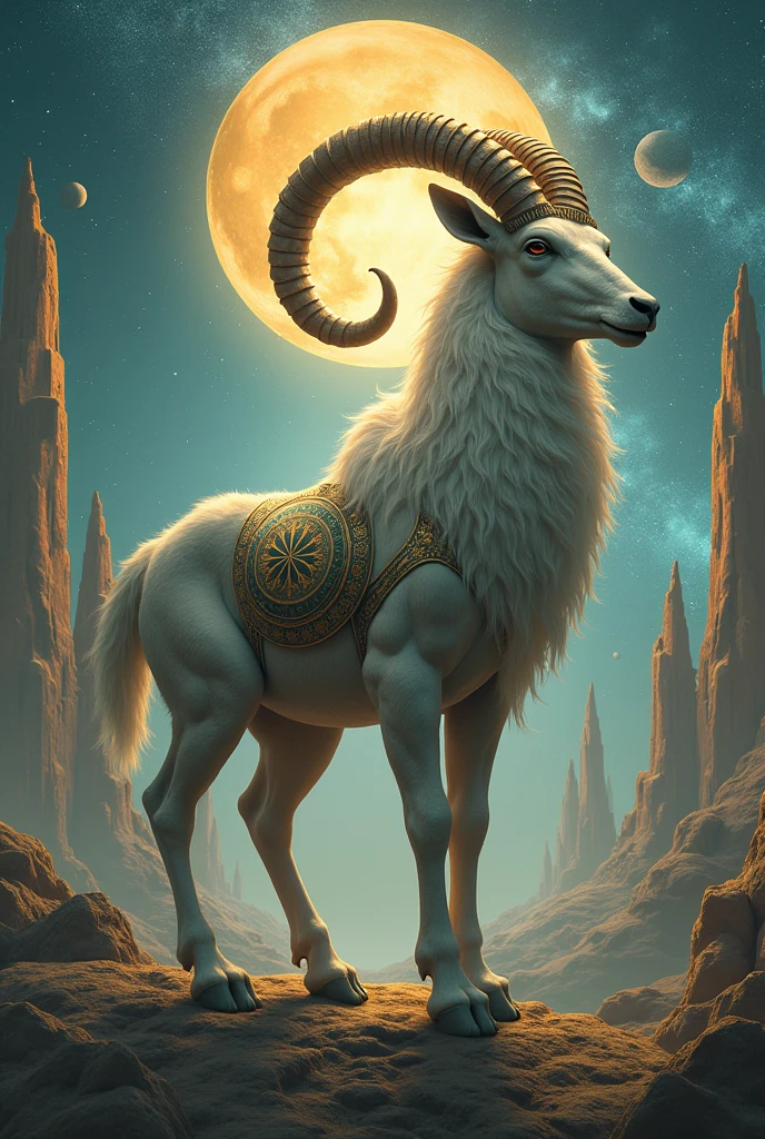 Image that describes the Capricorn sign in all its aspects and that is somewhat surreal, but it should not be a goat
