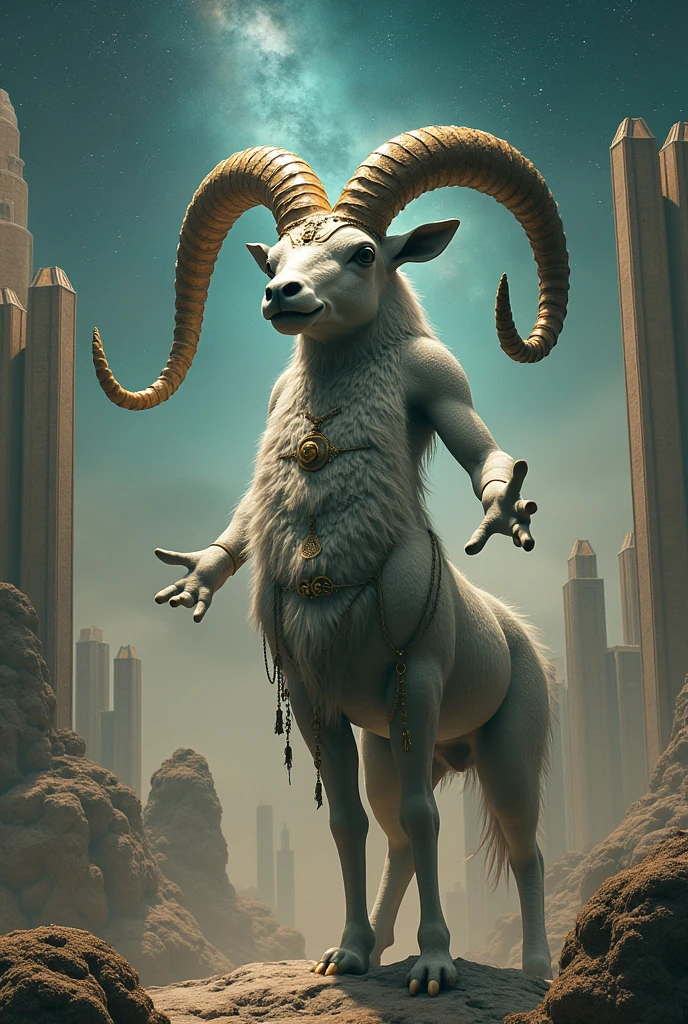 Image that describes the Capricorn sign in all its aspects and that is somewhat surreal, but it should not be a goat  