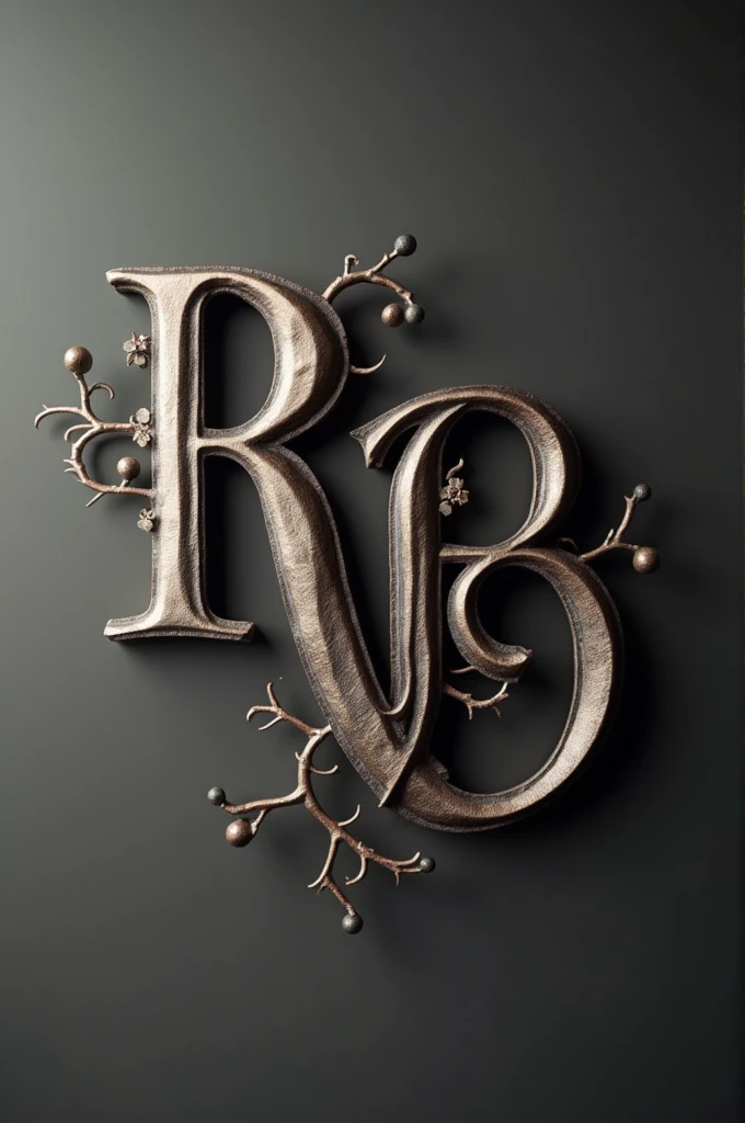 Create a delicate logo with the letters RB in black for photography