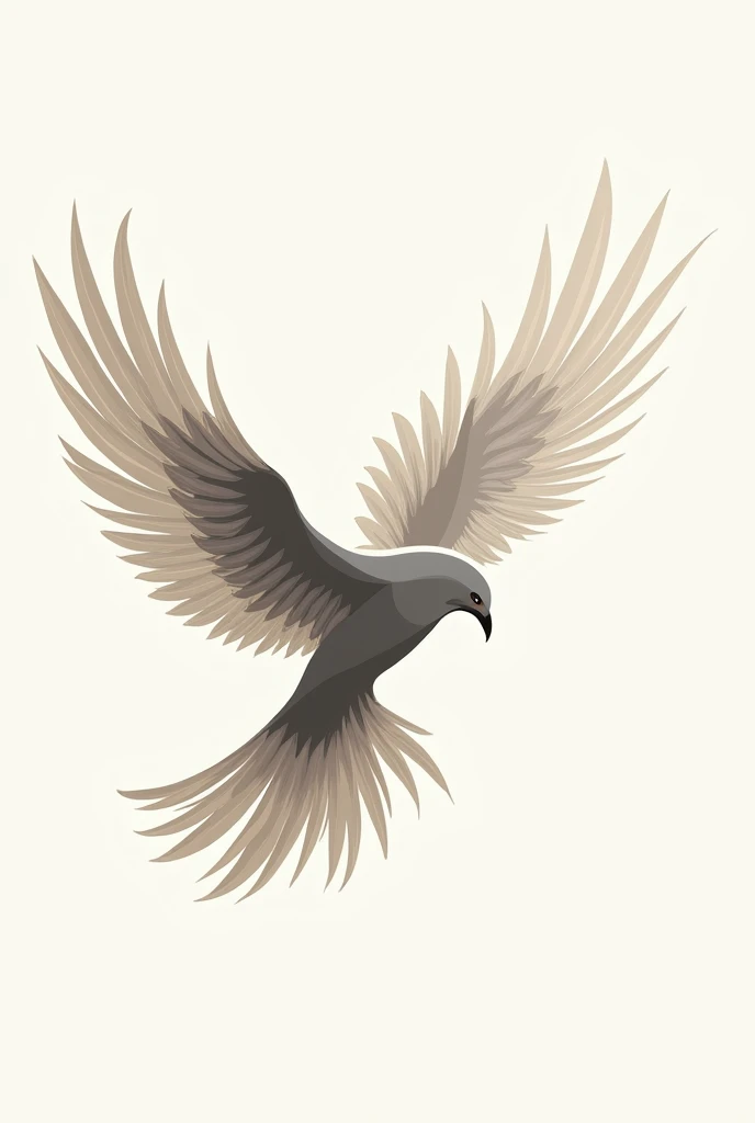 design a bird logo from bird wing feathers.