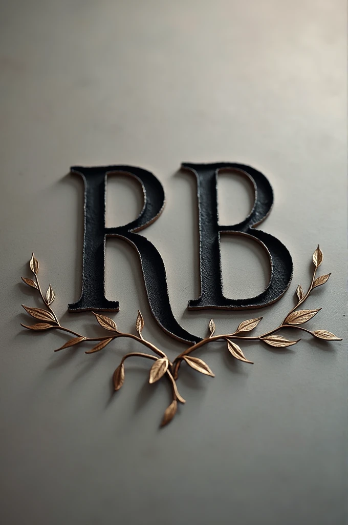 Create a delicate logo with the letters RB in black for photography