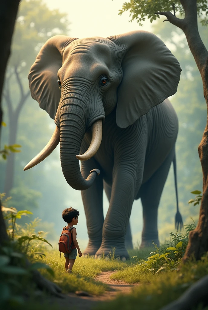 Scene 3: The Unexpected
Encounter
• Max meets Ella, the
magnificent elephant
• Describe their initial meeting
and Max's mixed emotions