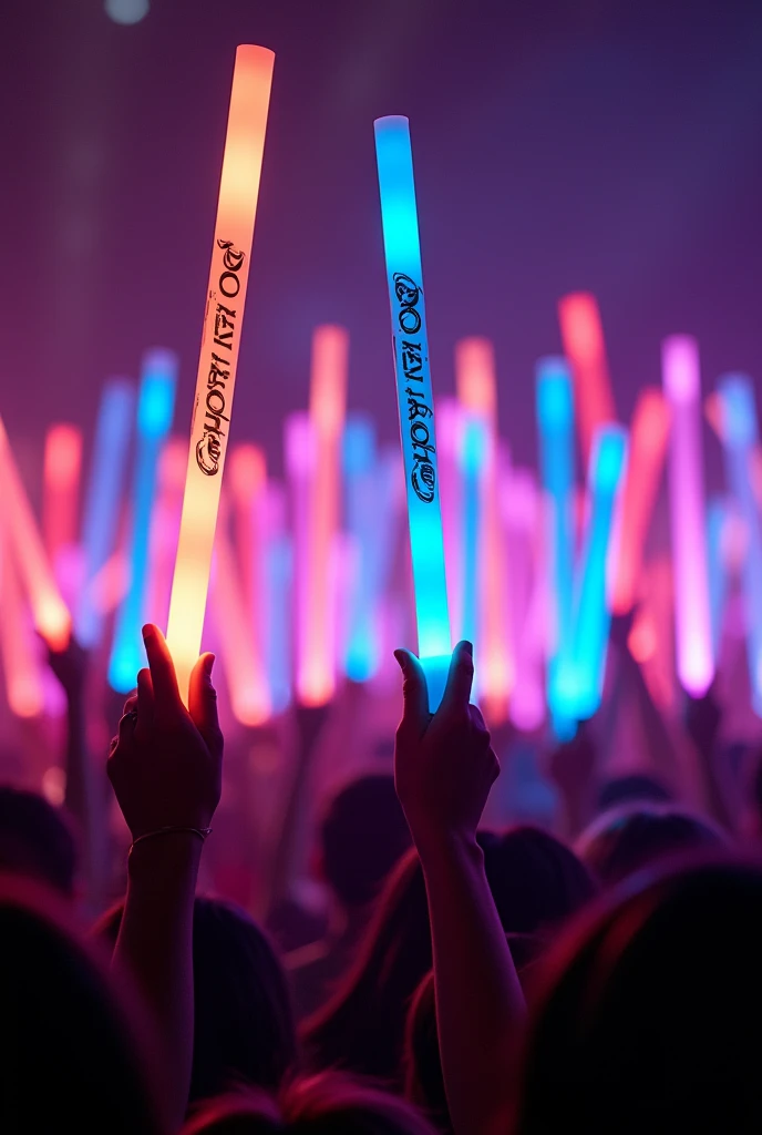  lightsticks of a female kpop group
