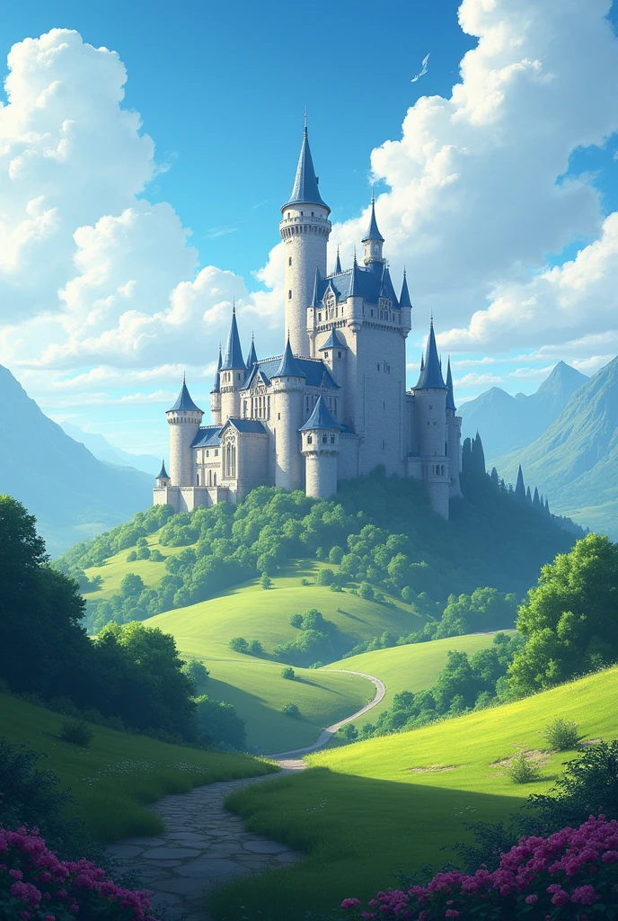 Landscape with a castle with a sky