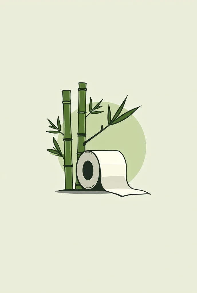 I need a logo for a bamboo-based toilet paper business to protect the environment, includes toilet paper and bamboo for the image