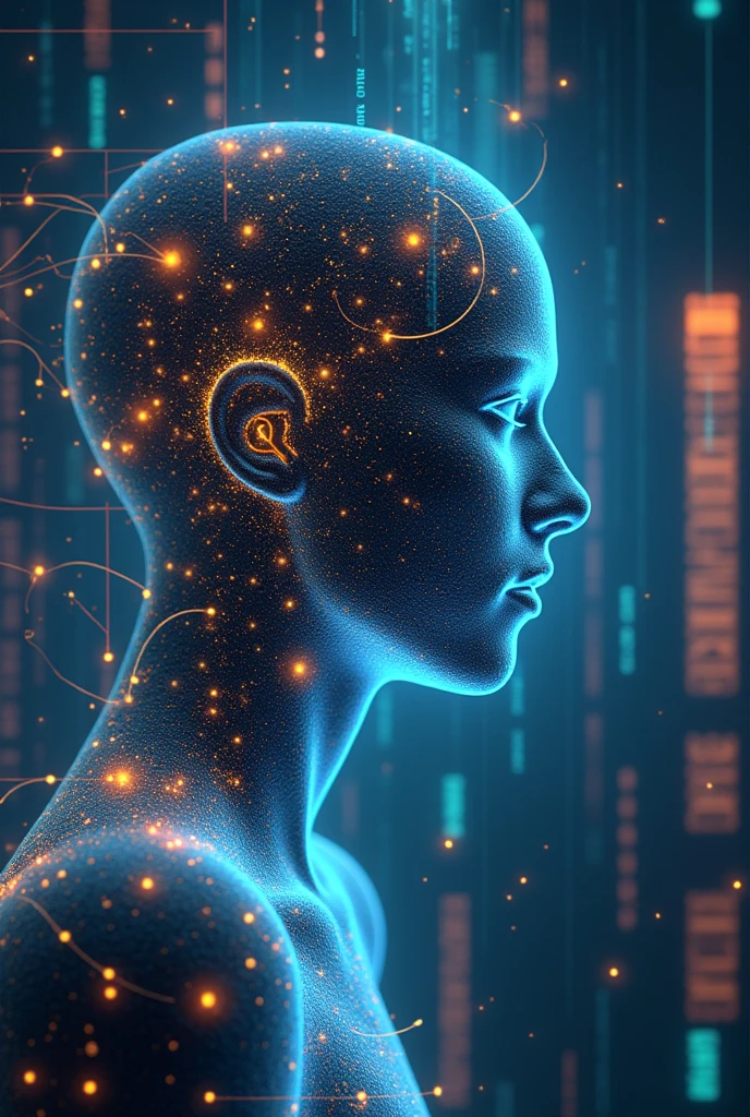 Give me a graphic image about NLP and how it interacts with the human