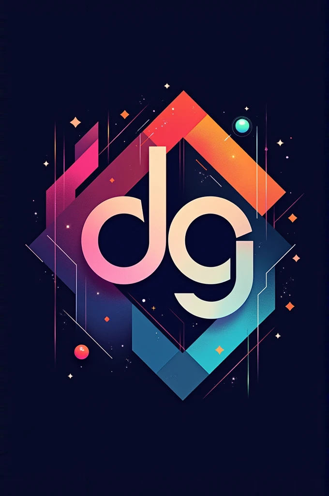 Create a logo with the letters D and G with a graphic design background 
