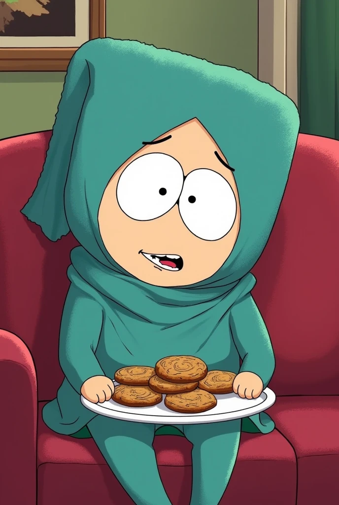 Towelie from South Park eating cannabis cookies