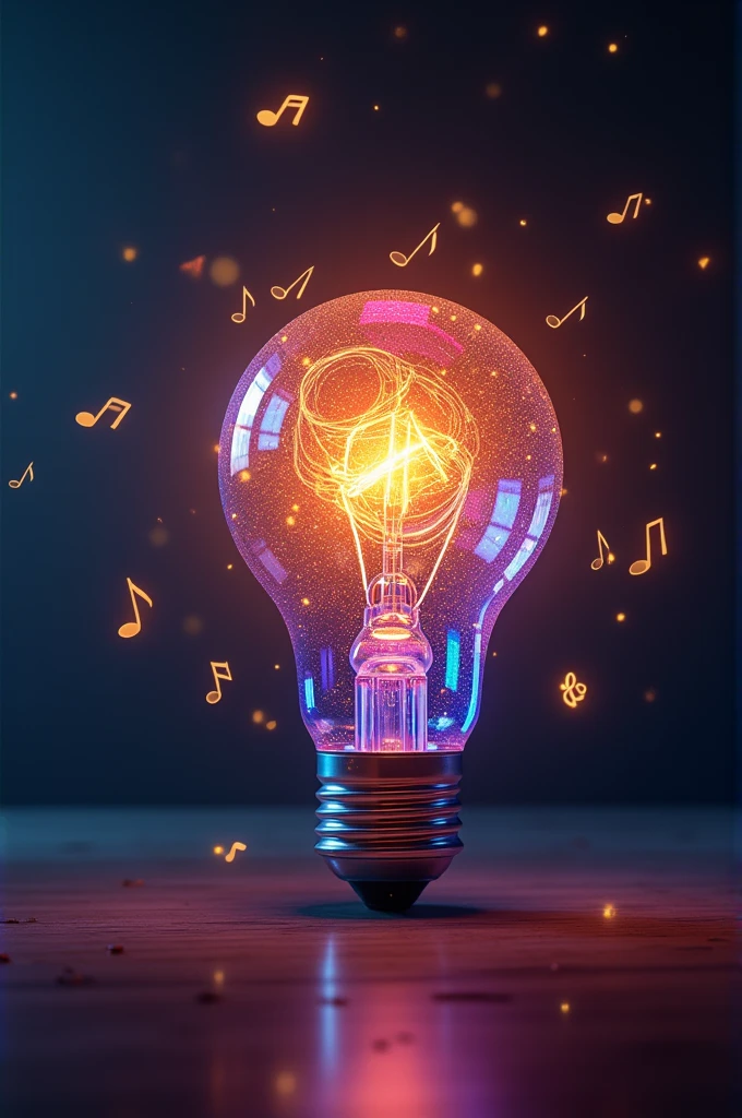 Light bulb that generates music and many colors