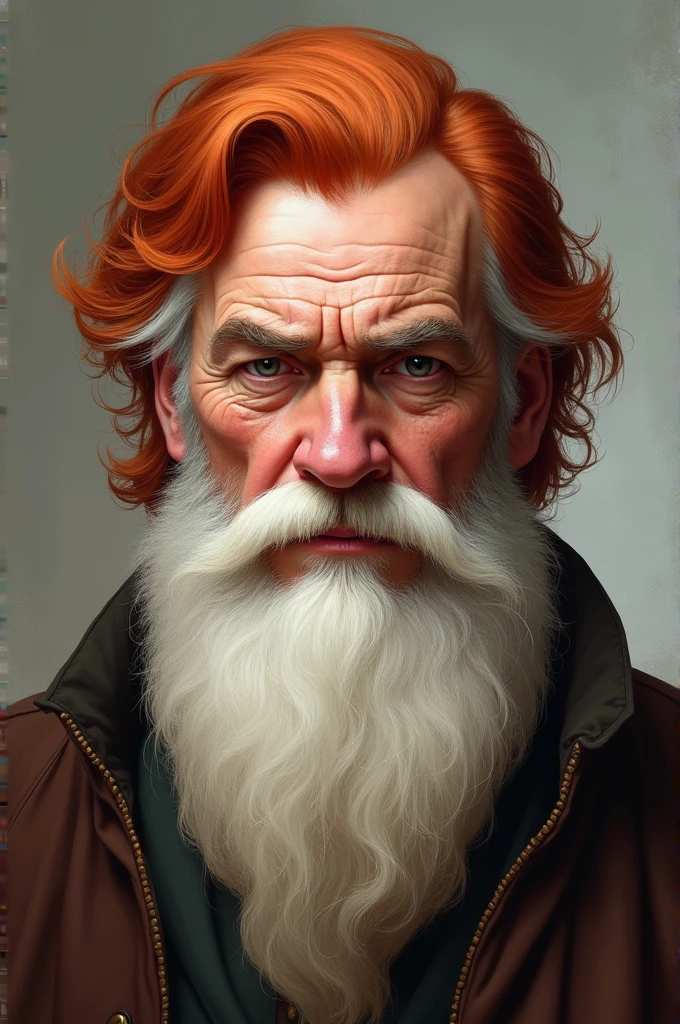 Draw me a man with red hair and a white beard