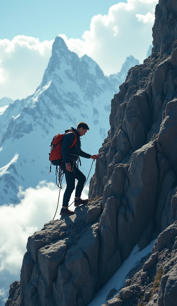 A person climbing a mountain, symbolizing the challenge of developing emotional intelligence.