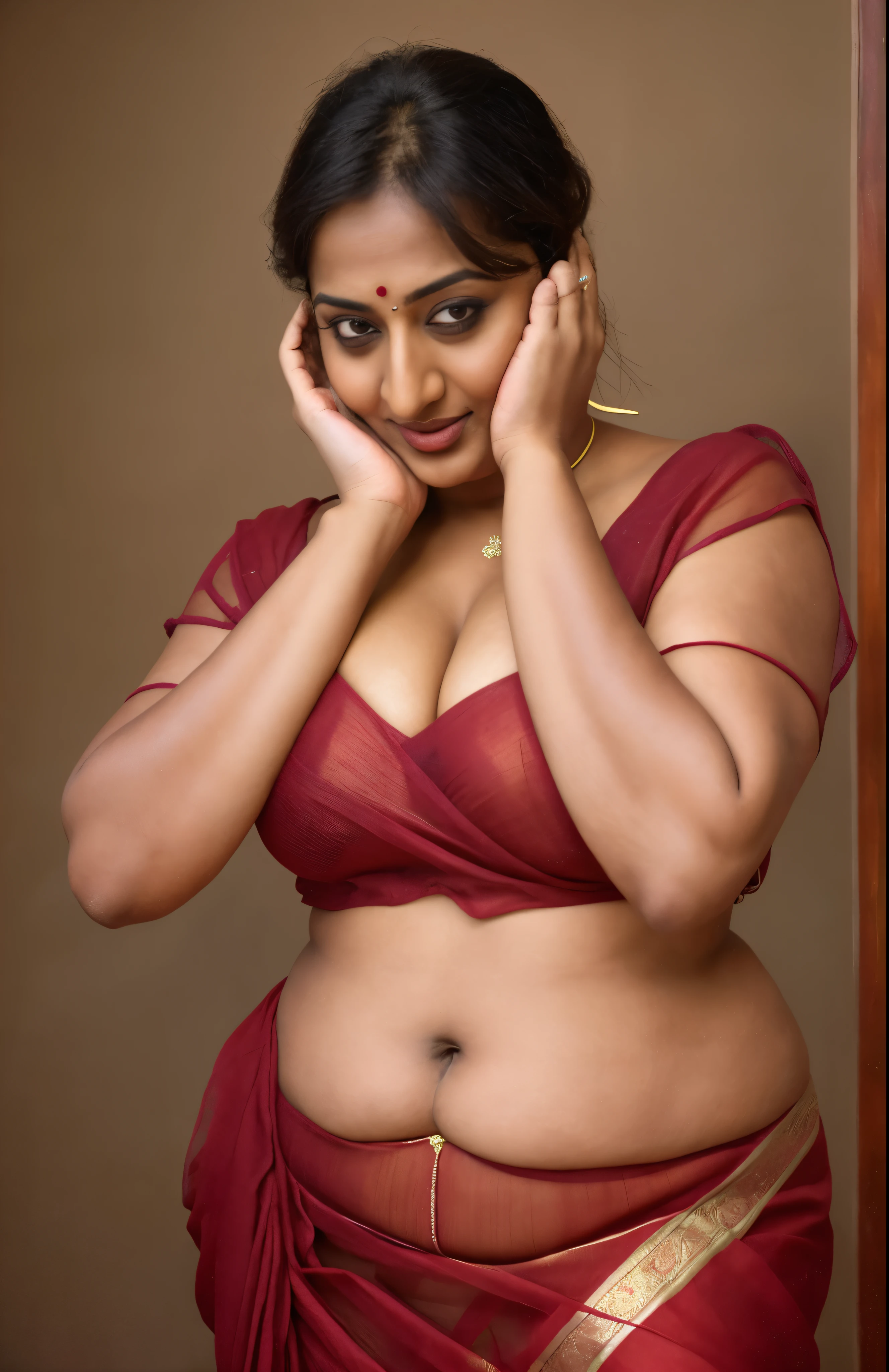 Realistic Representation of Savita bhabhi, sexy Savita aunty, tempting figure, busty aunty, goddess of lust, cougar lady, mommy, mommy figure, bulky figure, big milkers, deep cleavage, juicy fleshy figure, heavy bust, heavy hips, doodhwali, sizzling hot, Nextdoor aunty bhabhi , unsatisfied housewife, chubby aunty, sweat, oiled body, irresistibly hot, inspired by famous Indian adult comics by amarshrostha, Foto RAW, photorealistic, photography, full body shot, 50 years old Woman, master shot, perfect eyes, goddess like beauty, pierced eyes, perfect thick chubby mallu Desi aunty bhabhi, Wearing a Stanapatta, a chest-band.Saree model, model Photography, Indian saree shoot, Indian traditional wear advertising photography, traditional wear brand shoot, face of Indian actress Sonakshi Sinha, masterpiece, realistic,realism,incredible details,pleasure,photorealism, detailed skin,skin pores, high contrast, photorealistic Artstation 8k HD digital art trend of high definition and detailed realistic skin texture,ultra detail, realistic skin texture, armature, best quality, ultra high definition,(photorealistic:1.4),high resolution,detail,raw photo,sweat, Re sharp, by Lee Jefferies Nikon D850 Film Stock Photo 4 Kodak Portra 400 Camera F1.6 Lens Rich Color Ultra Real Realistic Realistic Textures Dramatic Lighting Unreal Engine Trending at Art Station Cinestill 800,(pele altamente detalhada: 1.2), 8k UHD, DSLR, soft-lighting,alta qualidade, grain of film, Fujifilm XT3,she didn't like to wear blouse or bra, intricate, she is happy to wear only saree, she hates blouse or bra, detailed hairy armpits, hyper realistic skin, skin pores, veins,wet body,premium ethnic jewellery,hyper realistic sweaty body,sweat,veins,detailed hairy stubble armpits, hyper realistic hairy armpits,low waist saree,deep juicy navel, insane details,stretchmarks,moles on breast, freckles 0.1,sensual desire,erotic fantasy,busy housewife,very busy in house chores,kaamwali aunty,alluring figure,thick arms thighs