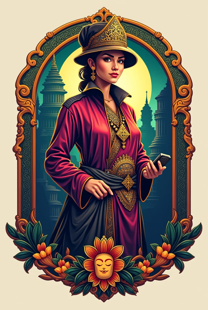 Detective logo in Thai costume