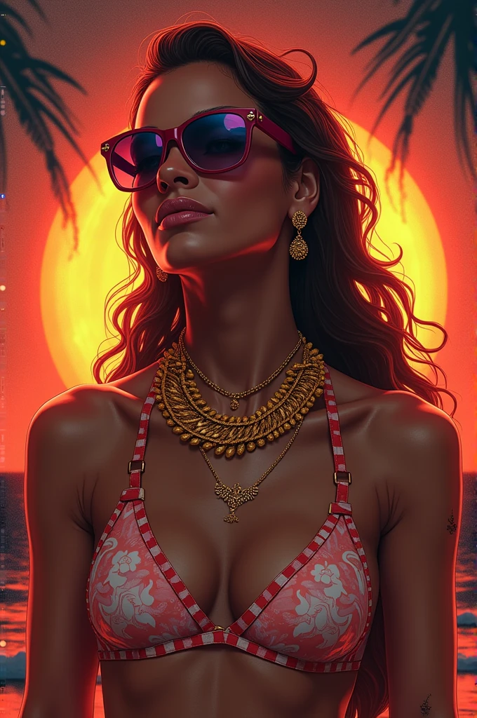 action shot fire queen jamaican female she is buring warpped in flames buring strands of hair braids as she badass swagger as she nonchalant flex her sunglasses DealWithIt