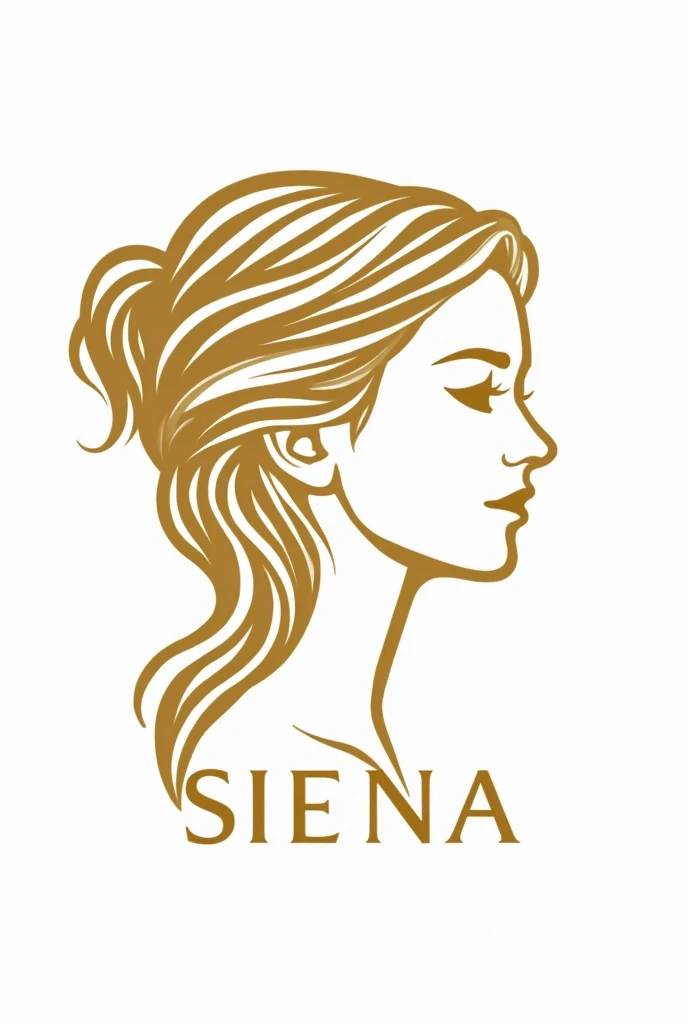 I would like to create a logo for my professional company, that is related to: 1. the city of Siena(It is also his name, add it in the image) 2. Sportswomen 3. A striking face of a cute young woman in outline. 4. sportswear 5. A Greco outline with a similarity to Versace and in striking colors between white and gold, Additionally you can add innovative ideas, Ideally, it should be a logo for social networks., and striking, white background and denotes purity