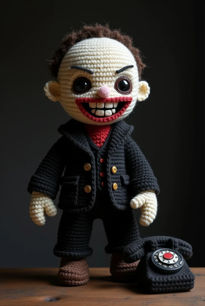 Make an amigurumi of the character from the movie The Black Telephone Vance Hopper