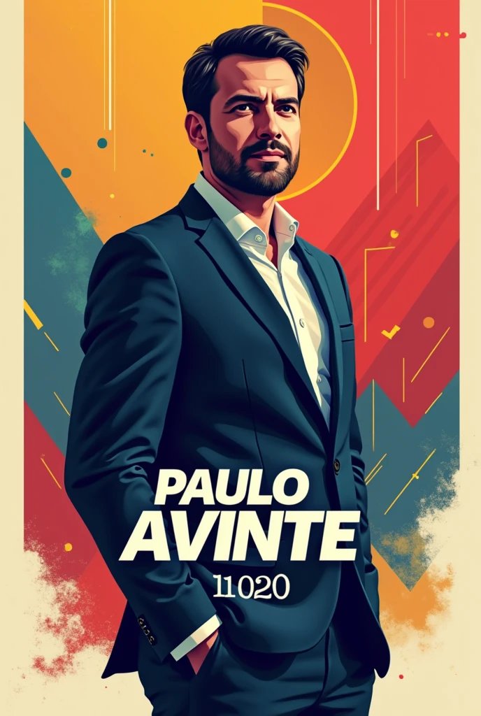 Make a political logo with the name Paulo Avinte and 11 0 20

