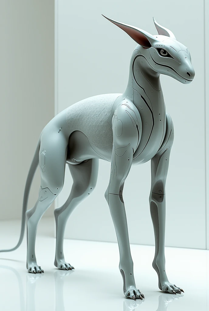A sleek quadrupedal creature with cool design pattern.