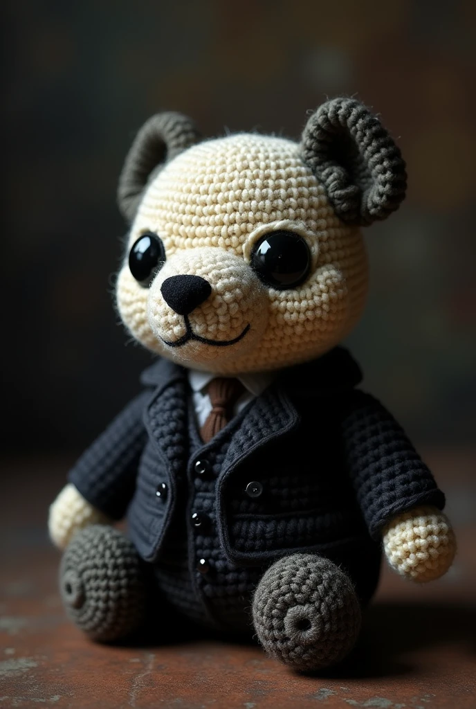 An amigurumi of Vance Hopper from the movie Black Telephone 