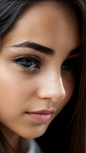A young woman Aberman focus on the face