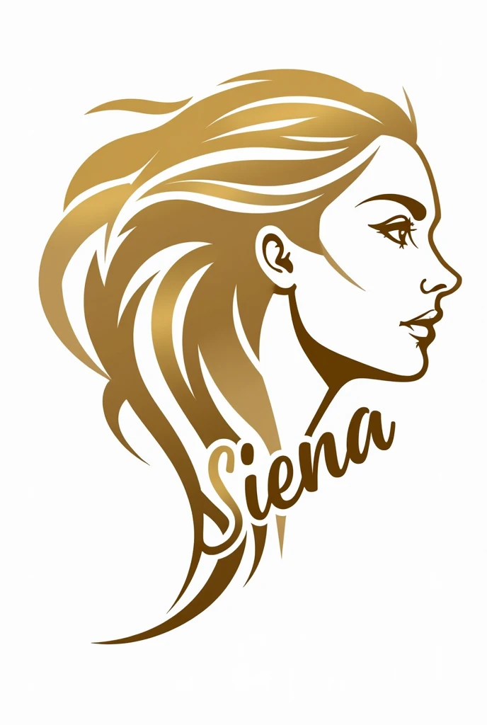 I would like to create a logo for my professional company, that is related to: 1. the city of Siena(It is also his name, add it in the image) 2. Sportswomen 3. A striking face of a cute young woman in outline. 4. sportswear 5. A Greco outline with similarity to Versace 6. in bright colours between white and gold, 7. Additionally you can add innovative ideas in relation to the market, Ideally, it should be a logo for social networks and eye-catching with a white background..