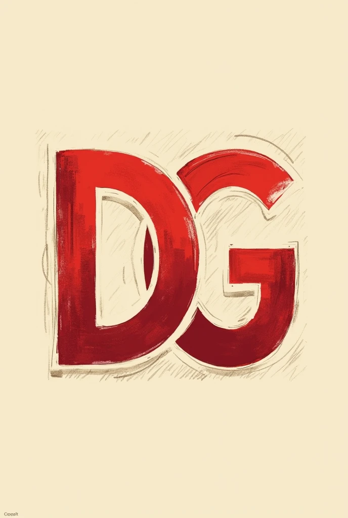 Make a logo with the letters D and G in red and a hand-drawn background
