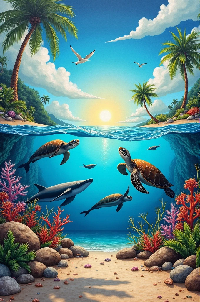 . Make the best recycling mural made with recycling on the beaches, endangered animals and environmental awareness