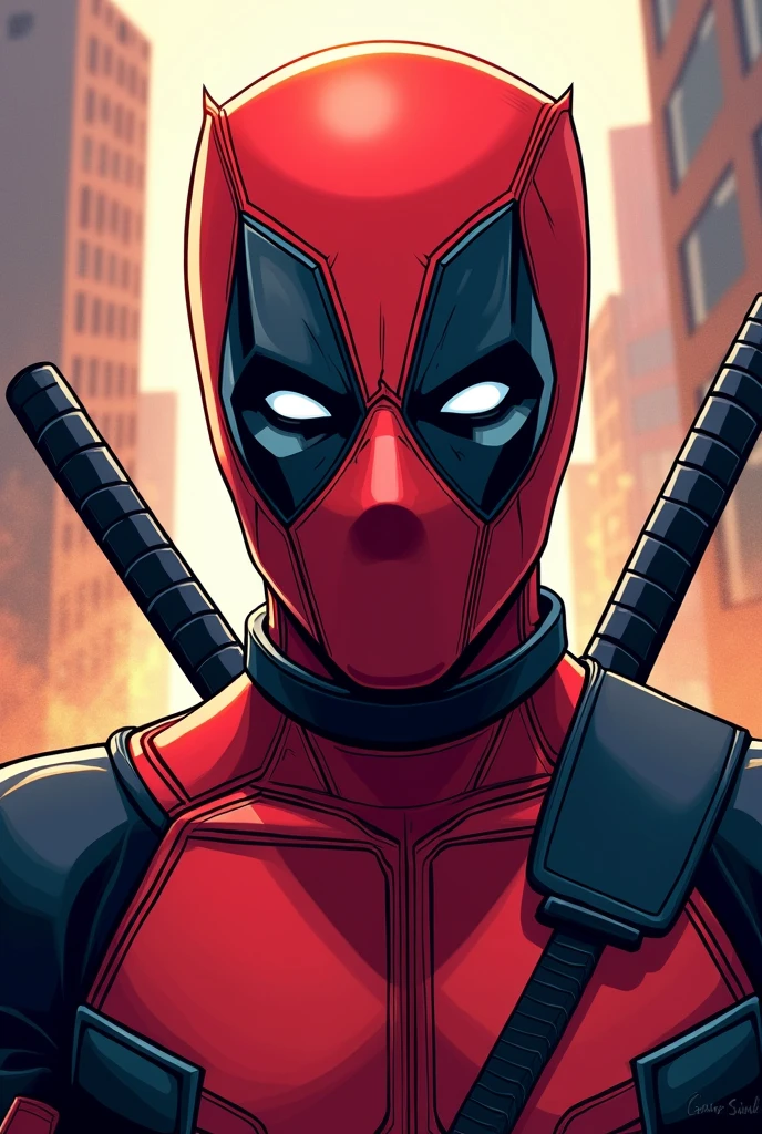 Dead Pool from back cartoon FACE