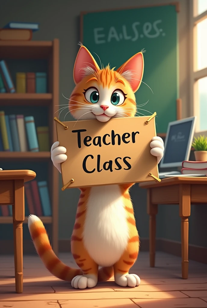 cat holding a sign that says "Teacher&#39;s class @Fernely" and Computer Programming