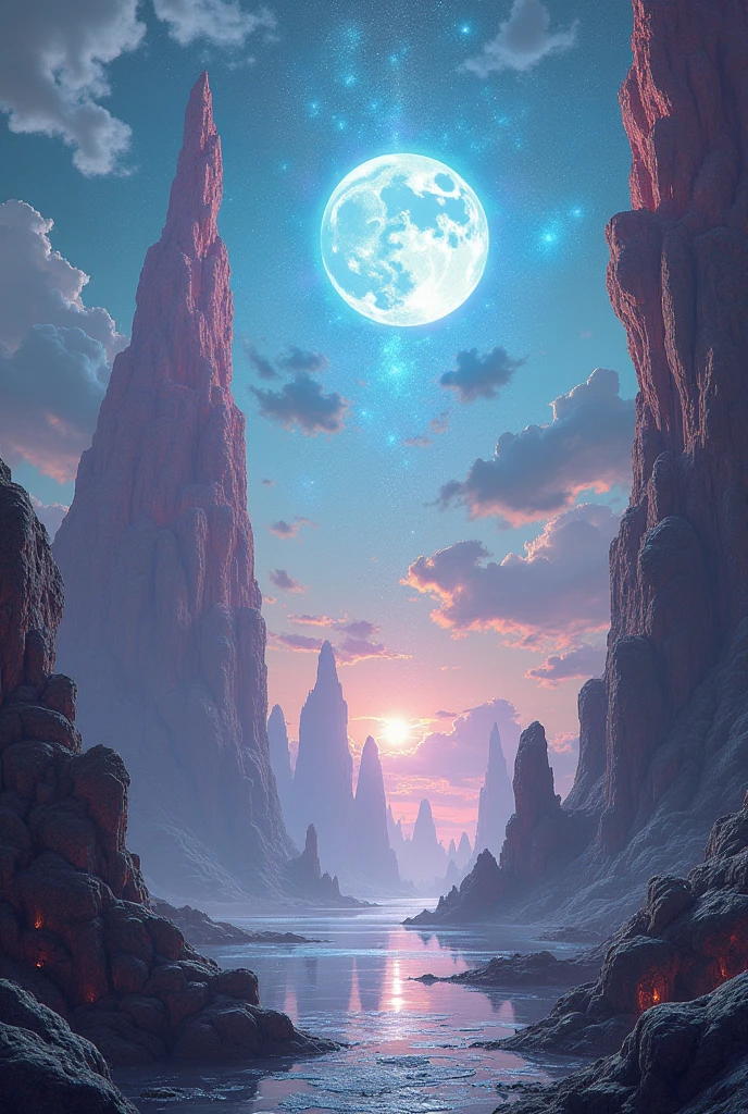 Beautiful alien landscape in the third wuantum dimension