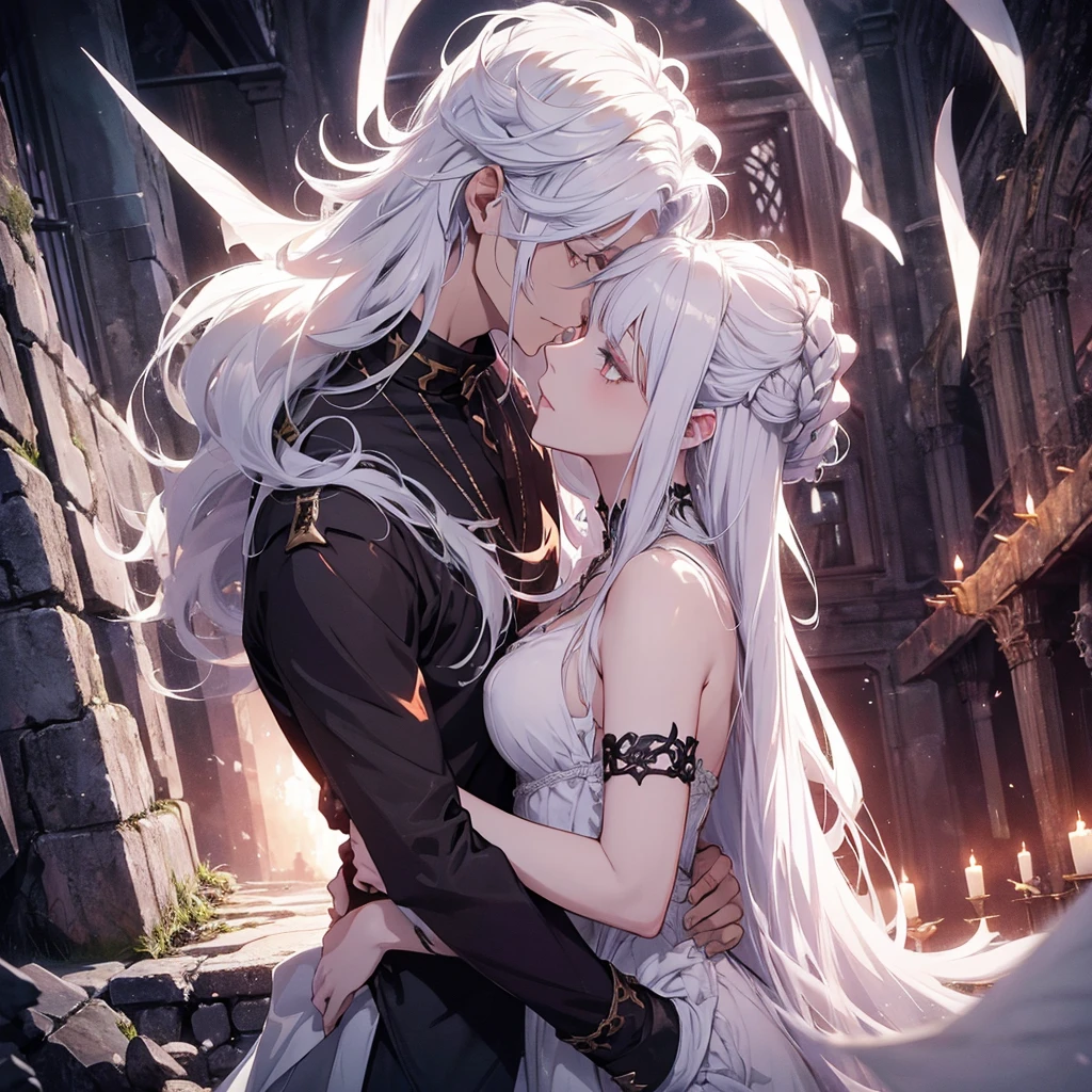 (1man 1girl) A man dressed an a priest of an 18th century, man with silver hair and long hair, Attractive and sexy man, man having sex, rude Penetrated pussy, sinful priest, sexy girl, beautiful woman, Depraved girl, voluptuous girl, princess, queen, Taboo, immoral, tongue kiss, tongue kissed, tongue, lovely face, cum, naked,