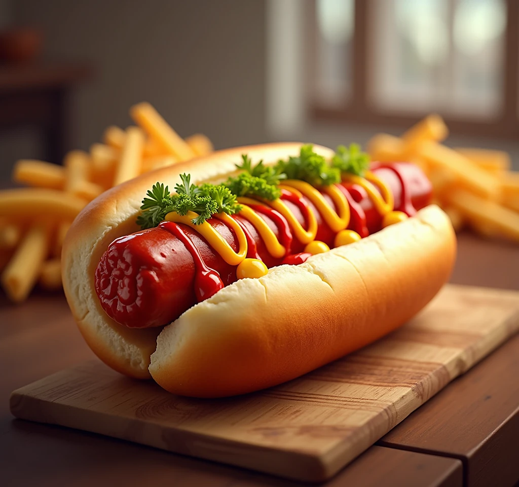 hot dog image for advertising that says hot dog your in the background