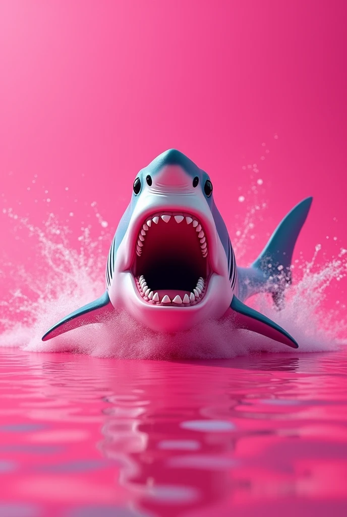 Pink t-shirt background of a motivating pink shark