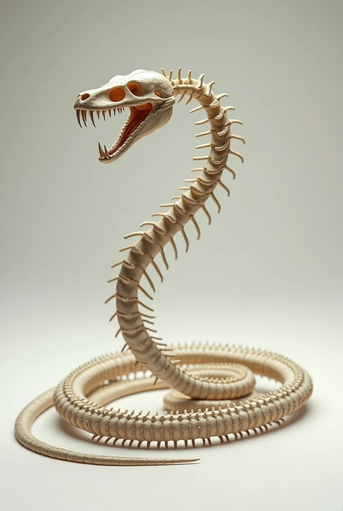 Side profile view: Snake skeleton with ribs, skeleton snake bones and skull receiving red light on face, mosses on the back and red beautiful and delicate scale wings. com tons de vermelho, blue and moss on the body, dark red ribs and small dead scales on the body. White background