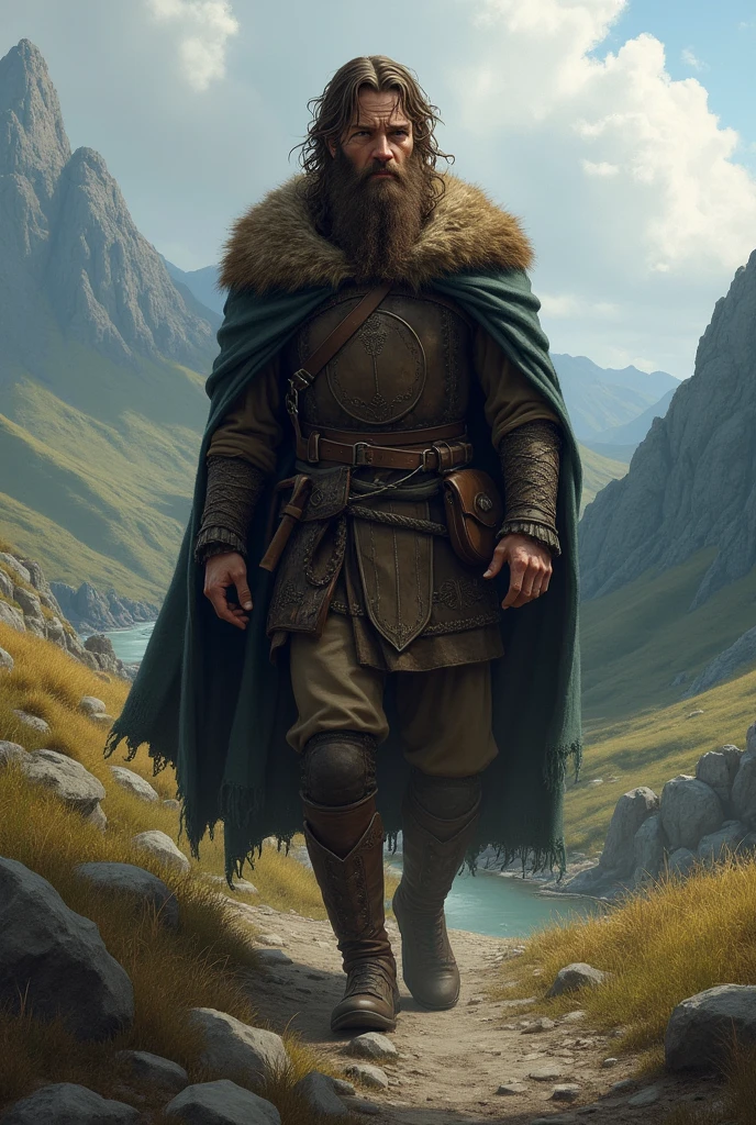 A demigod jarl.Sigurd, Now alone and dejected, wandered through unknown lands, brown hair