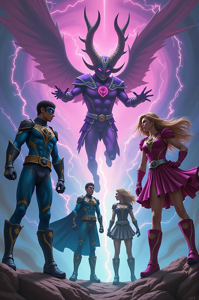 Lokis, 5-Volt, Lavander De Rainbow Rangers E Nicky Brigam Um Dos Outros