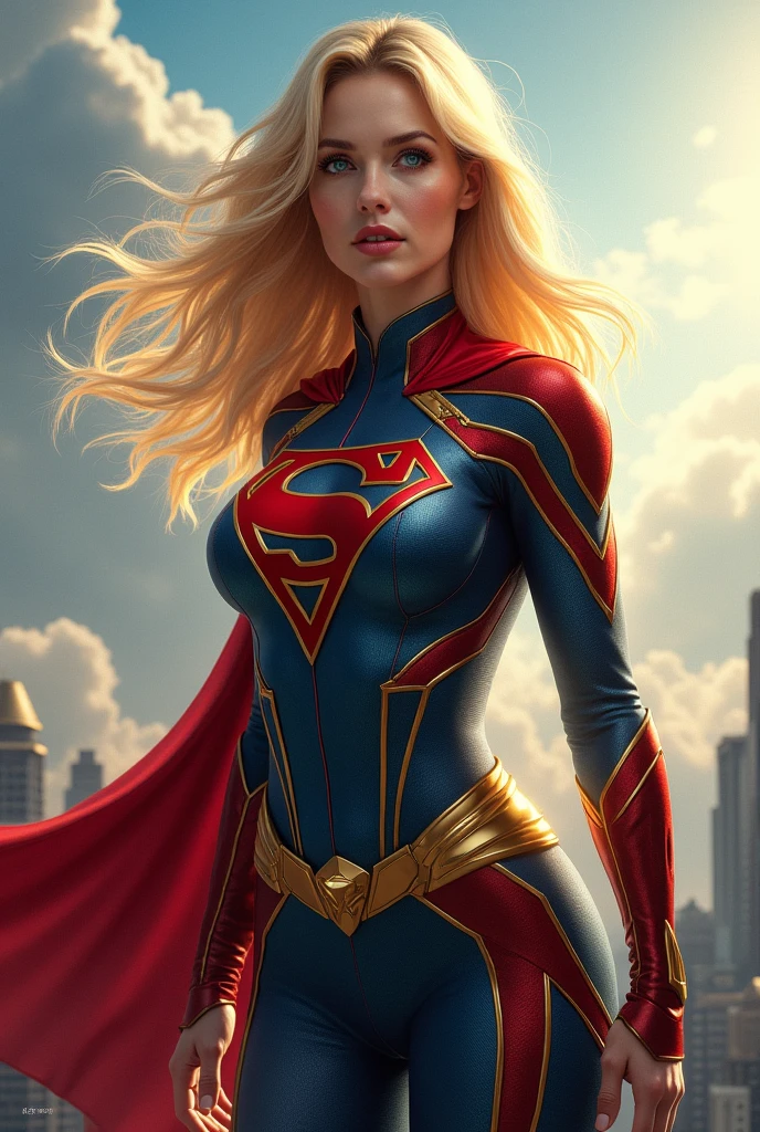 Sexy blonde superheroine