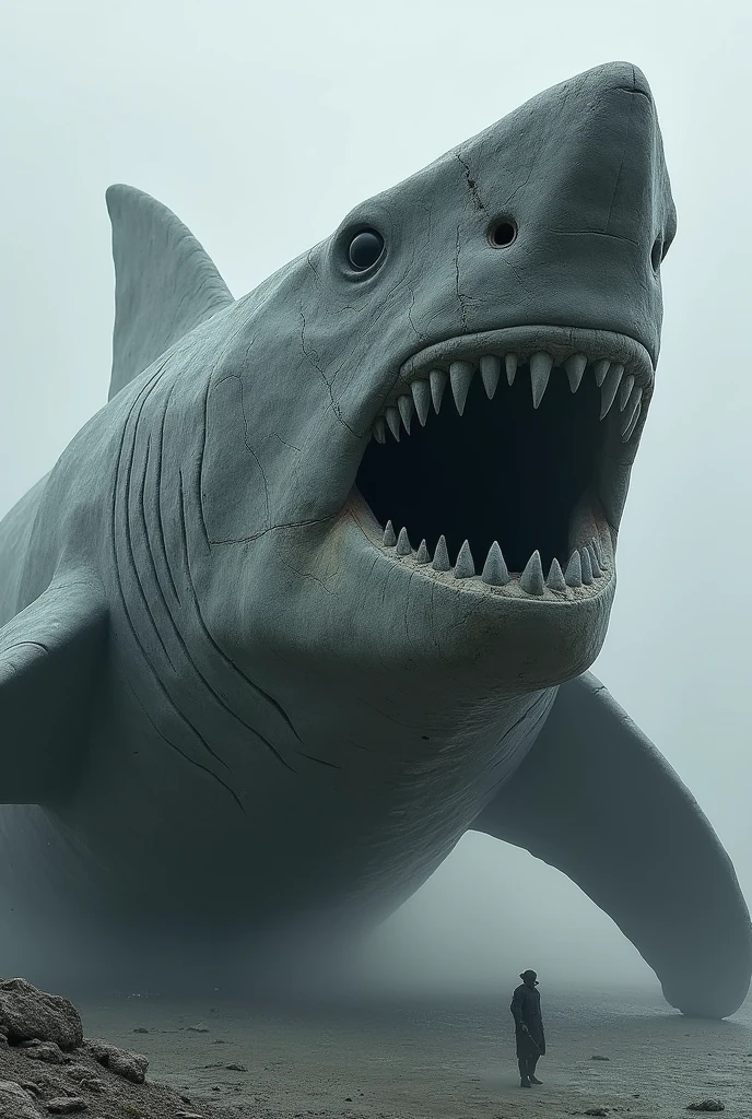 Intimidating shark in D stone formator